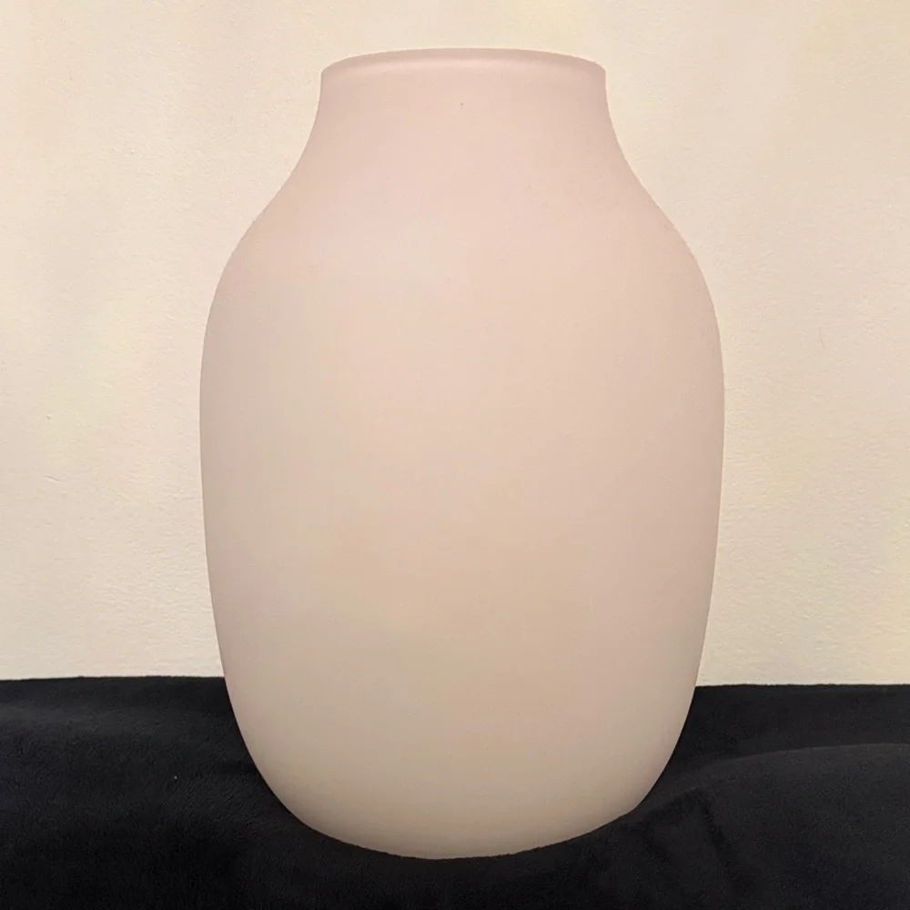 West Elm Elegant Frosted Frosted Pink Vase